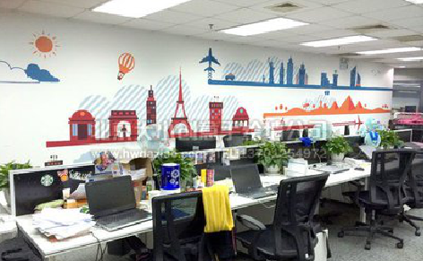 肥西教你设计办公室墙绘的方法。